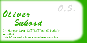 oliver sukosd business card